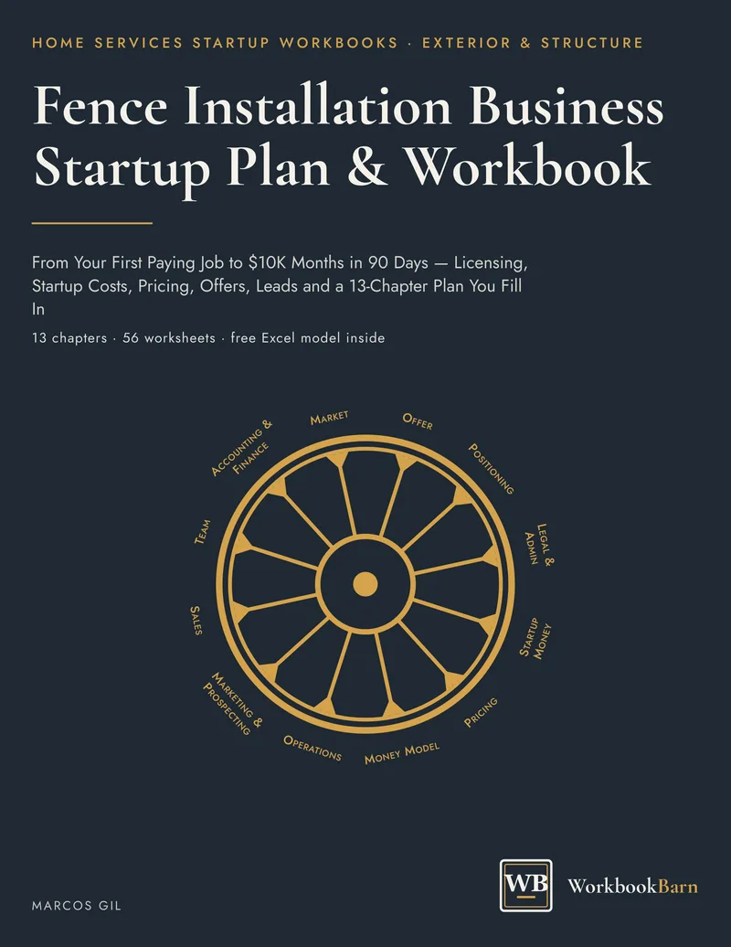 Fence Installation Business Startup Plan & Workbook cover