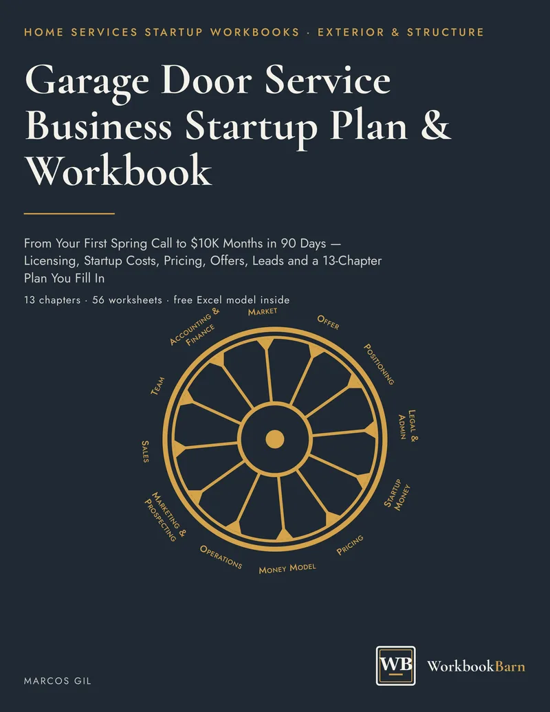 Garage Door Service Business Startup Plan & Workbook cover
