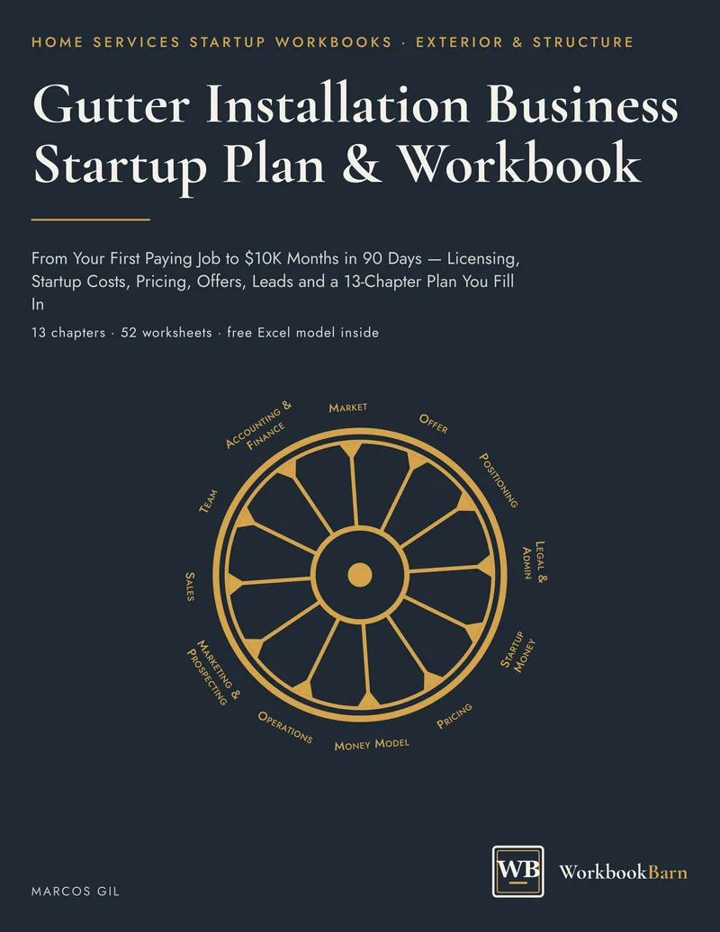 Gutter Installation Business Startup Plan & Workbook cover