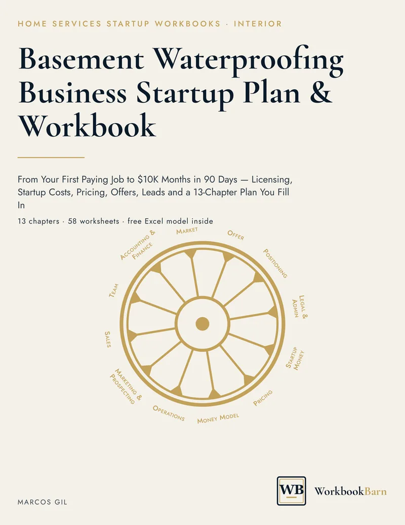Basement Waterproofing Business Startup Plan & Workbook cover