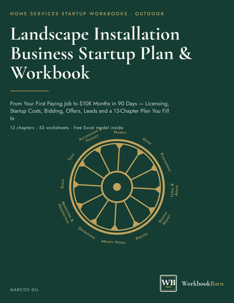 Landscape Installation Business Startup Plan & Workbook cover