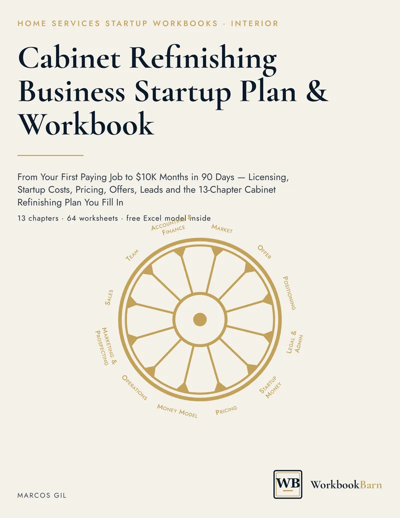 Cabinet Refinishing Business Startup Plan & Workbook cover