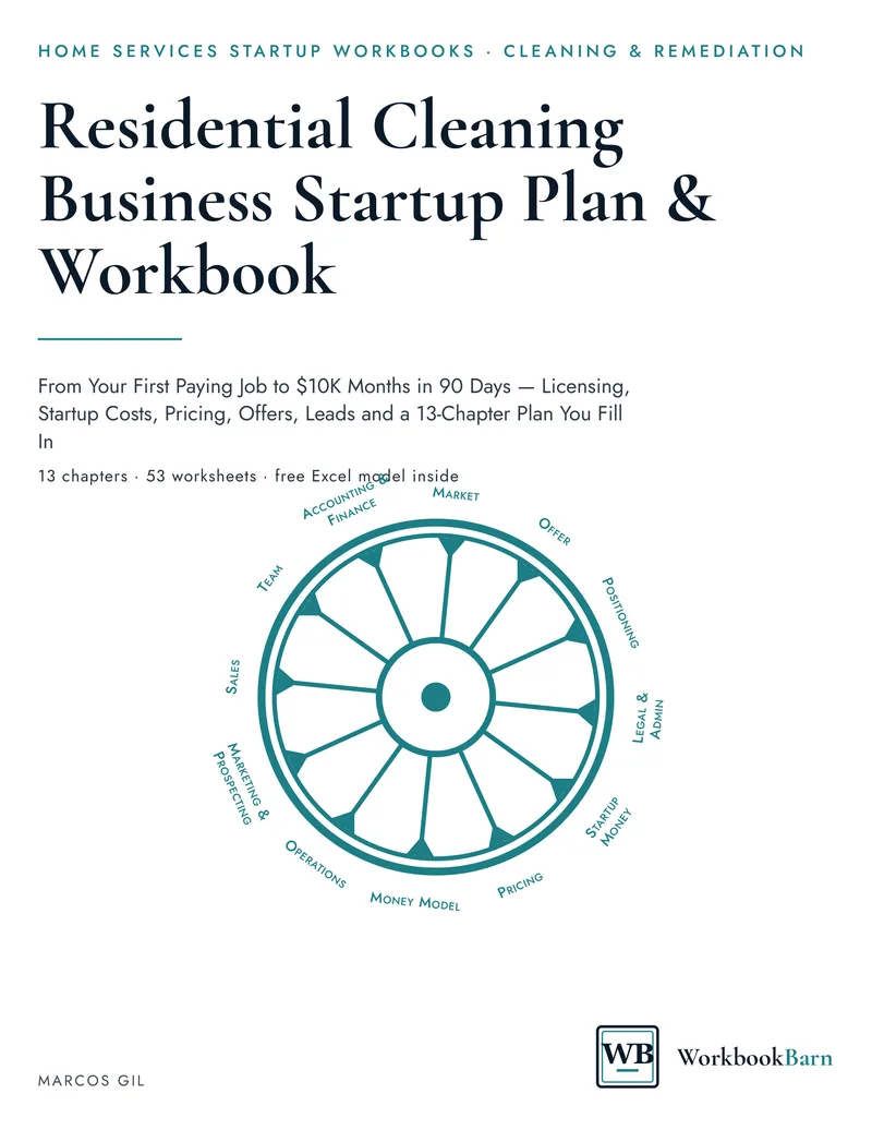 Residential Cleaning Business Startup Plan & Workbook cover