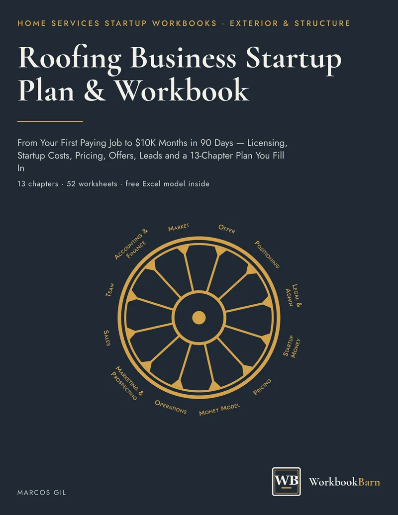 Roofing Business Startup Plan & Workbook cover