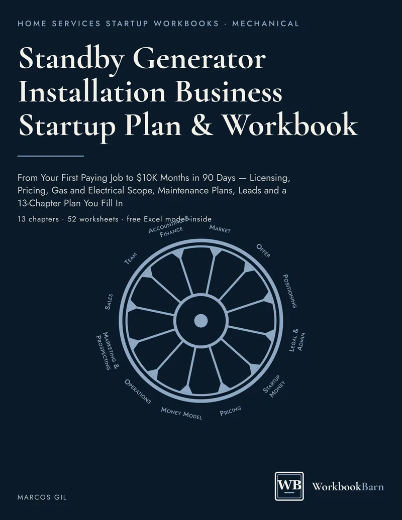 Standby Generator Installation Business Startup Plan & Workbook cover