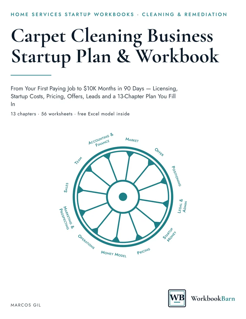 Carpet Cleaning Business Startup Plan & Workbook cover