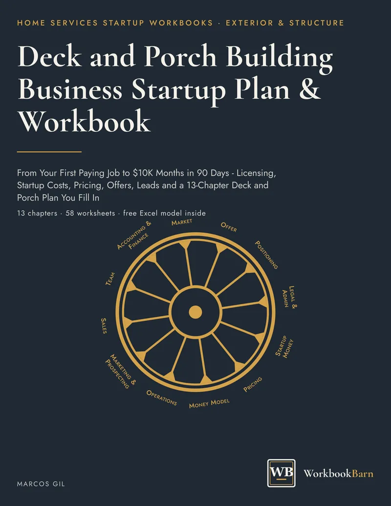 Deck and Porch Building Business Startup Plan & Workbook cover