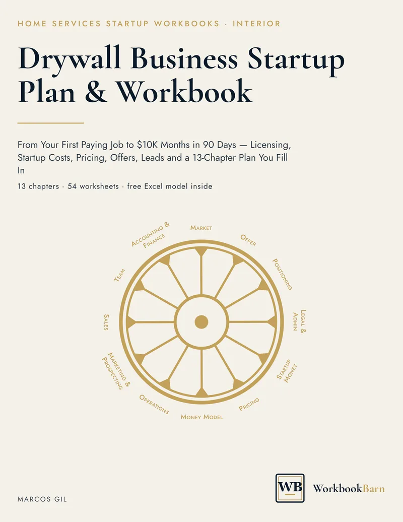 Drywall Business Startup Plan & Workbook cover