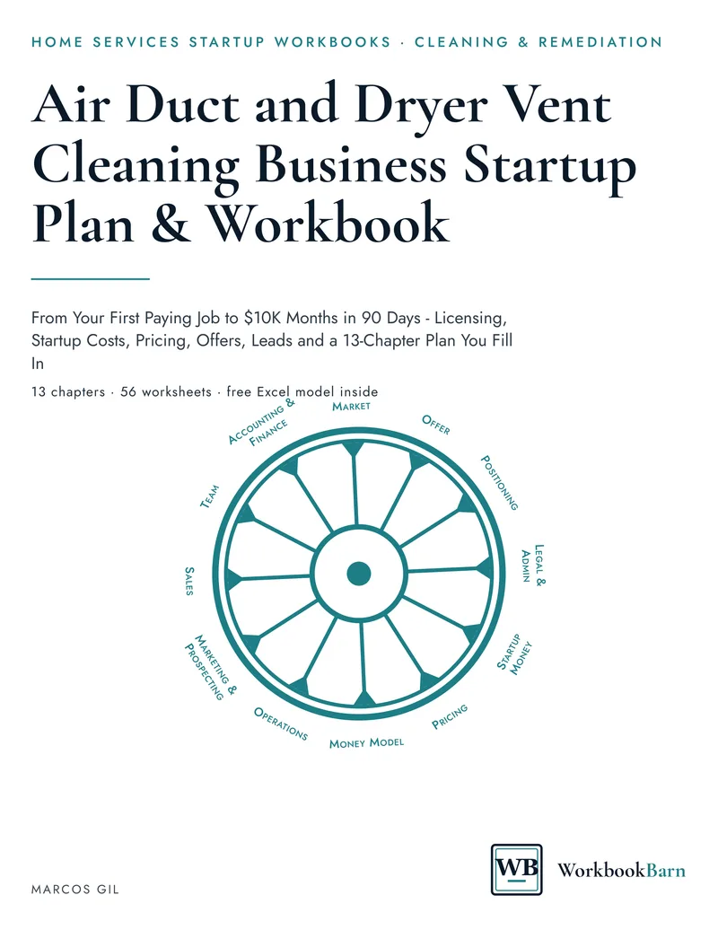 Air Duct and Dryer Vent Cleaning Business Startup Plan & Workbook cover